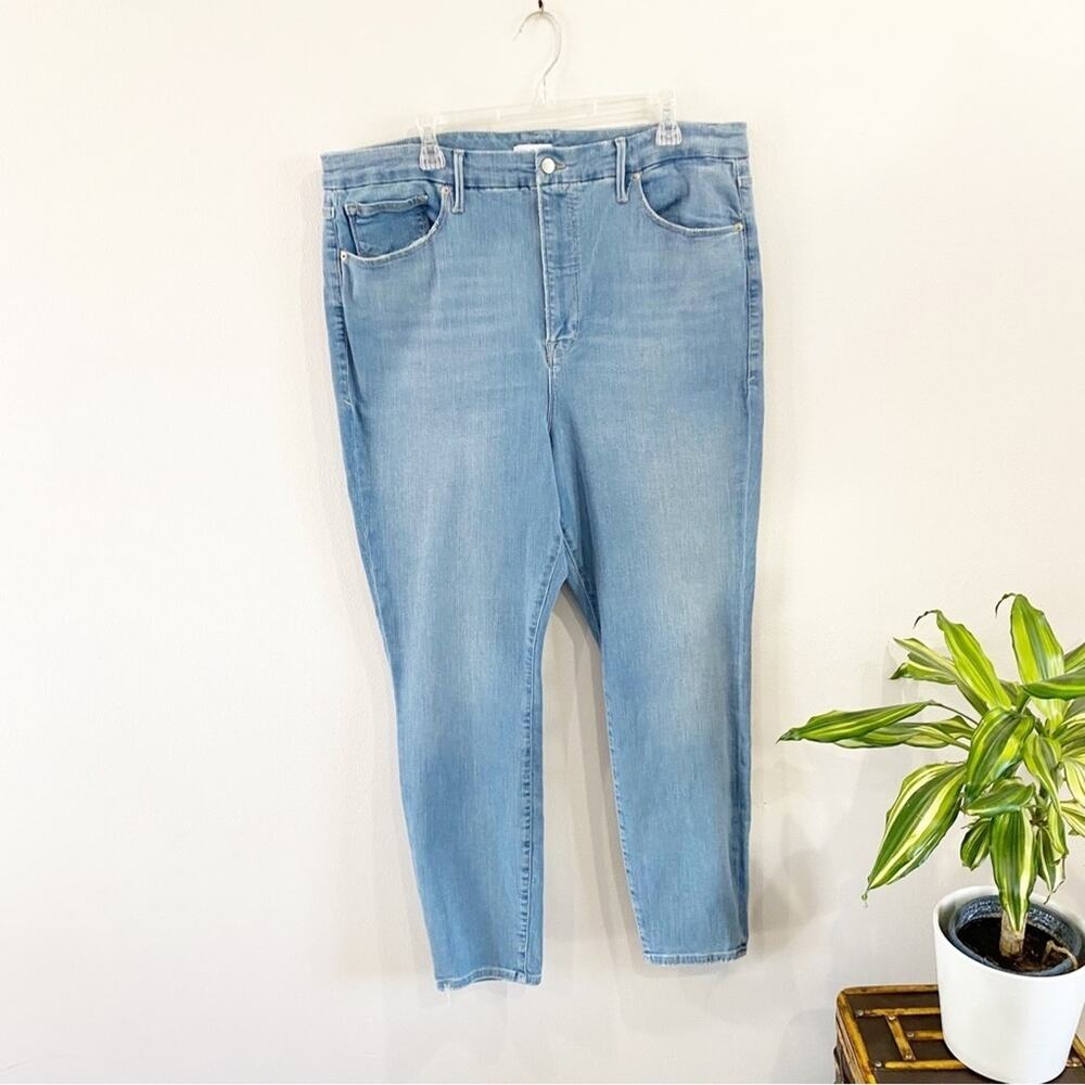Good American Good Waist Skinny Jeans Blue629‎ High Rise Denim Sz 22 Curve